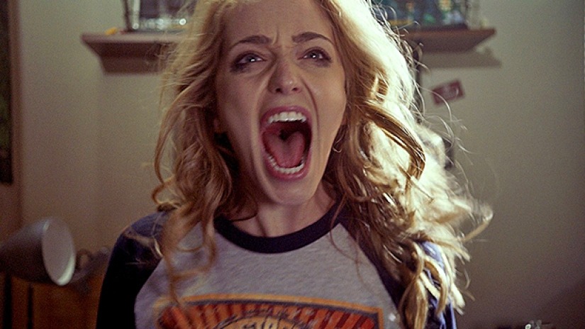 Jessica Rothe screaming angrily in the movie Happy Death Day 2 U