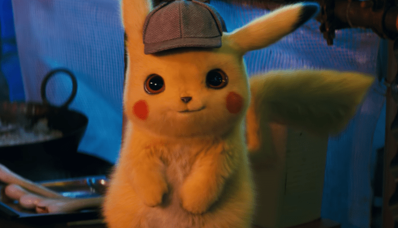 Detective Pikachu looking cute and cuddly