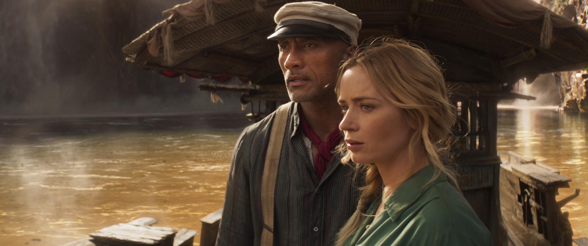 Dwayne Johnson is Frank and Emily Blunt is Lily in Disney's JUNGLE CRUISE.